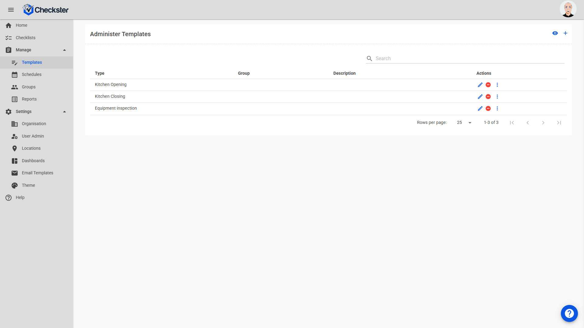 Checkster manufacturing template library